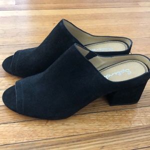 Splendid black heeled mules